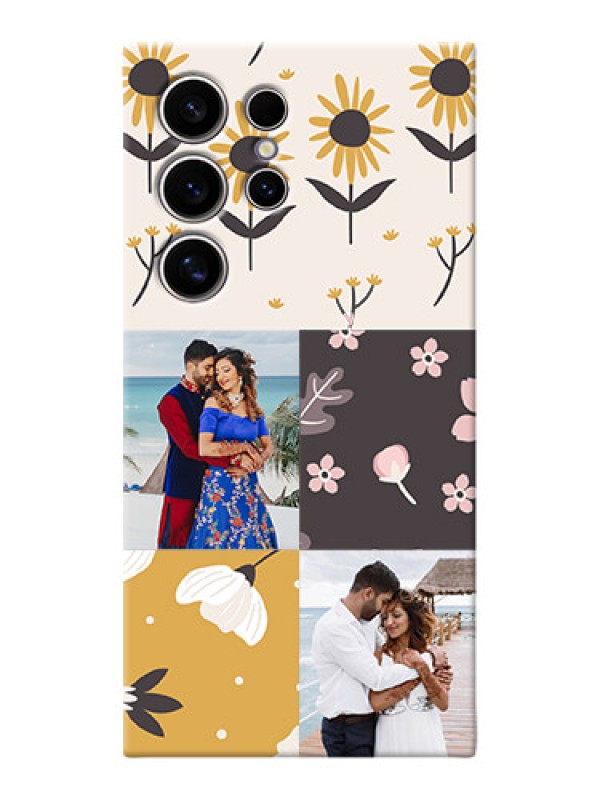 Custom Galaxy S24 Ultra 5G phone cases online: 3 Images with Floral Design
