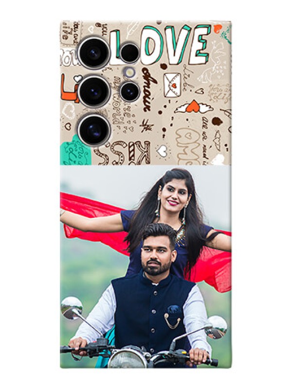 Custom Galaxy S24 Ultra 5G Personalised mobile covers: Love Doodle Pattern