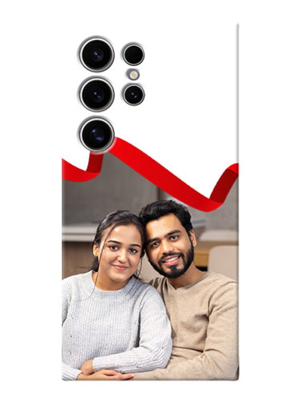 Custom Galaxy S24 Ultra 5G custom phone cases: Red Ribbon Frame Design