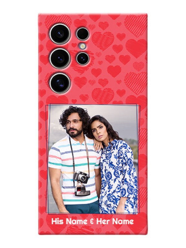 Custom Galaxy S24 Ultra 5G Mobile Back Covers: with Red Heart Symbols Design