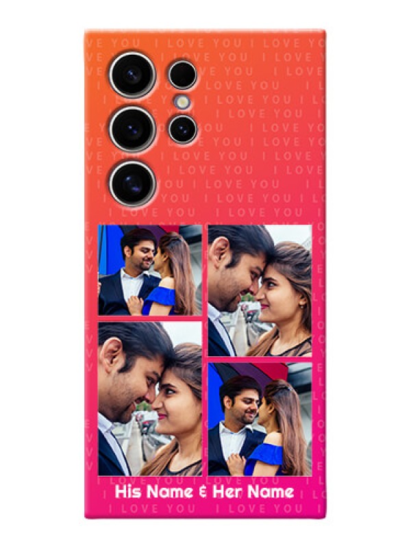 Custom Galaxy S24 Ultra 5G custom back covers: I Love You Pink Design