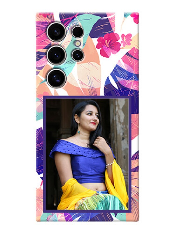 Custom Galaxy S24 Ultra 5G Personalised Phone Cases: Abstract Floral Design