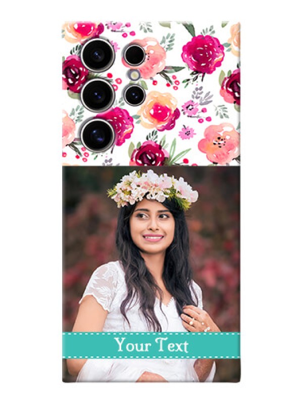 Custom Galaxy S24 Ultra 5G Personalized Mobile Cases: Watercolor Floral Design