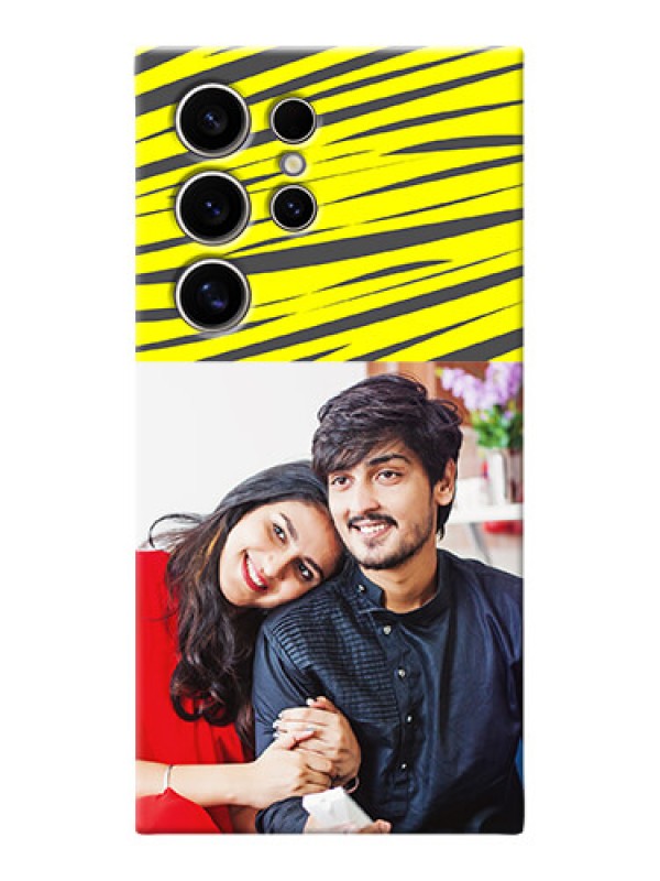 Custom Galaxy S24 Ultra 5G Personalised mobile covers: Yellow Abstract Design