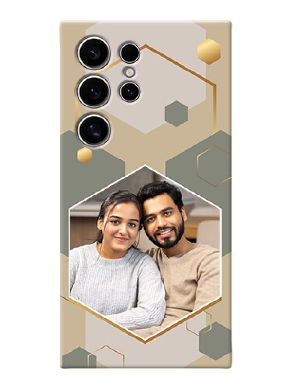 Custom Galaxy S24 Ultra 5G Photo Printing on Case with Stylish Hexagon Pattern Design