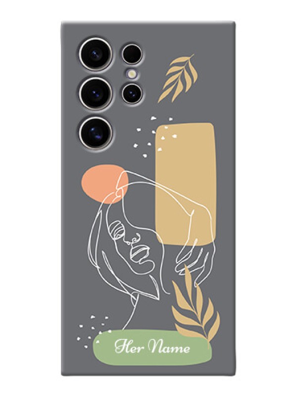 Custom Galaxy S24 Ultra 5G Custom Phone Case with Gazing Woman line art Design