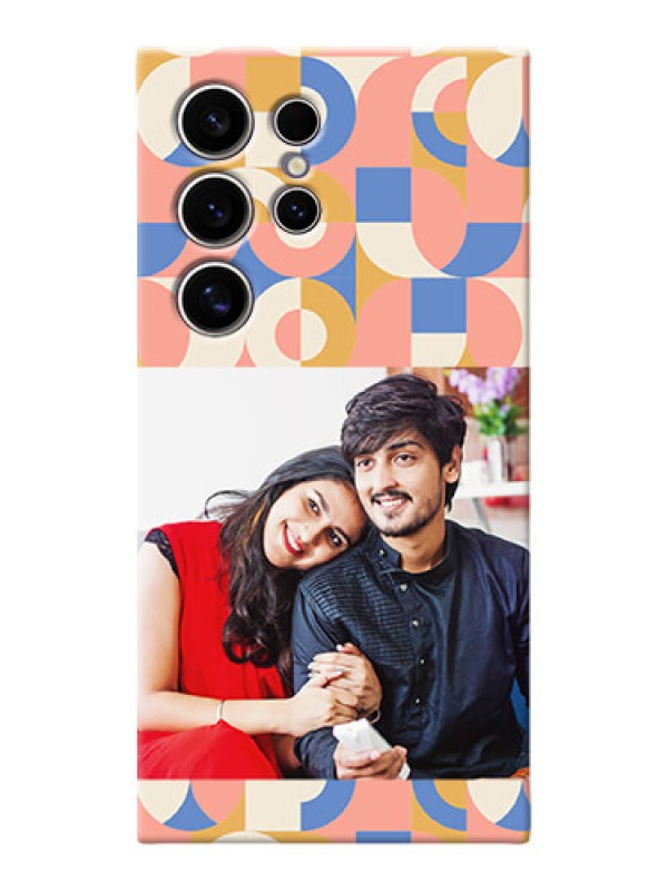 Custom Galaxy S24 Ultra 5G Photo Printing on Case with Semiwithcircle Maze Pattern Design