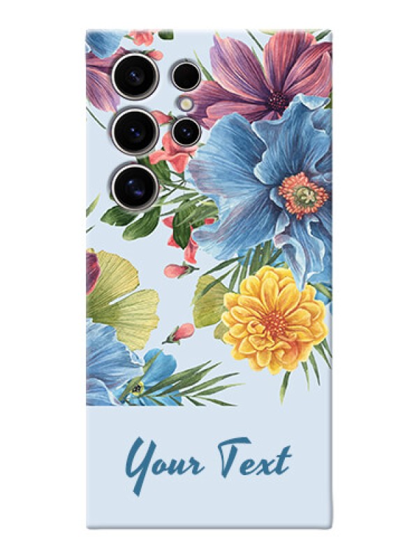 Custom Galaxy S24 Ultra 5G Custom Mobile Case with Stunning Watercolored Flowers Painting Design