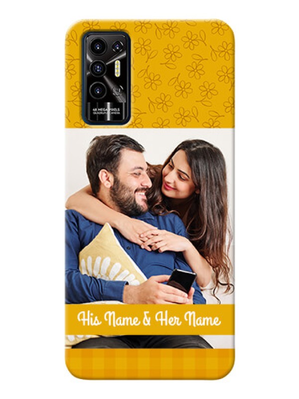 Custom Tecno Pova 2 mobile phone covers: Yellow Floral Design