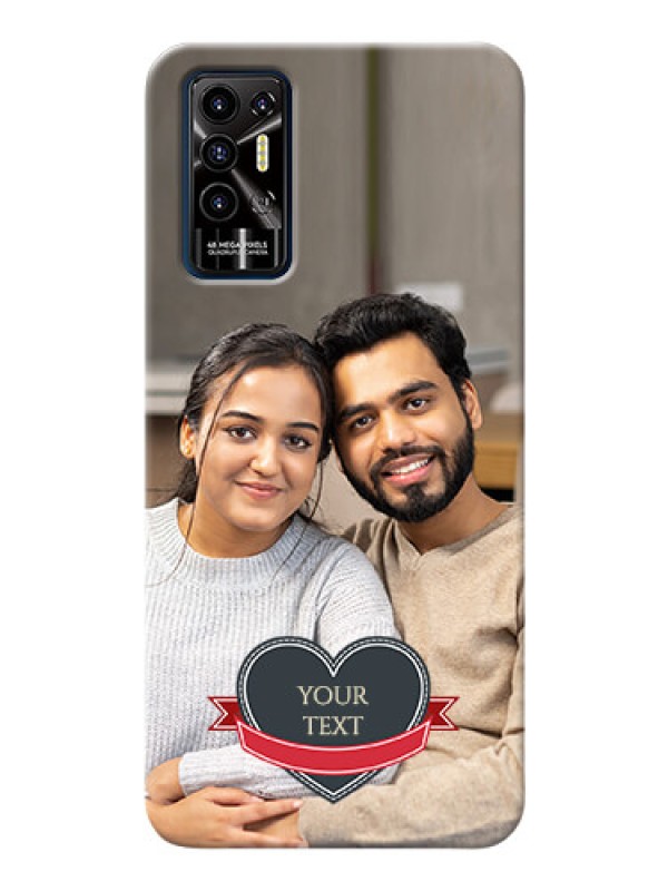 Custom Tecno Pova 2 mobile back covers online: Just Married Couple Design