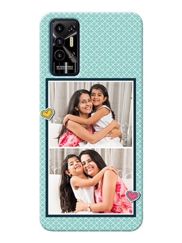 Custom Tecno Pova 2 Custom Phone Cases: 2 Image Holder with Pattern Design