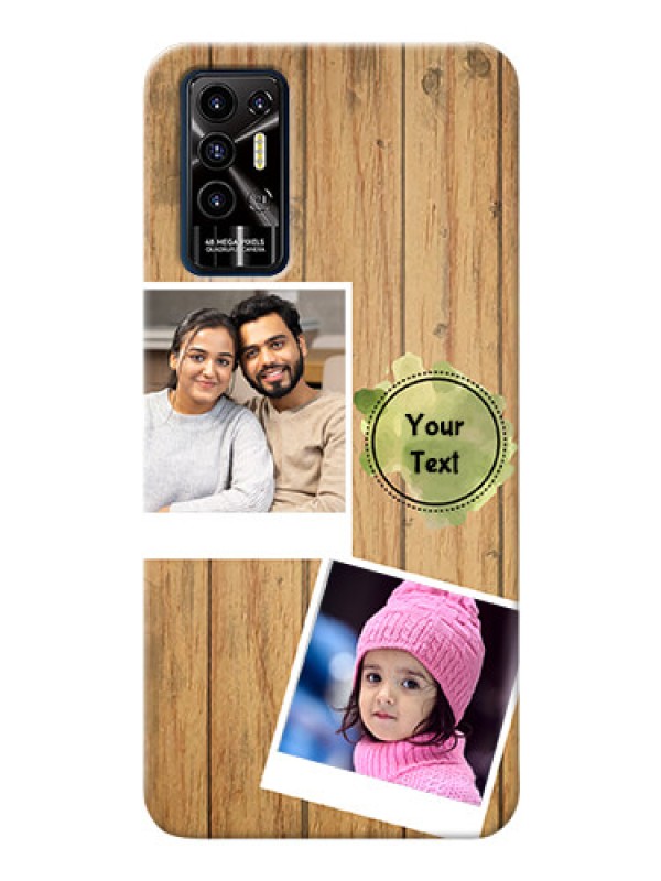 Custom Tecno Pova 2 Custom Mobile Phone Covers: Wooden Texture Design