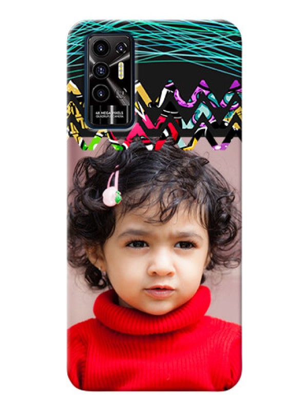 Custom Tecno Pova 2 personalized phone covers: Neon Abstract Design
