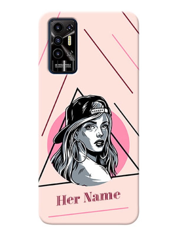 Custom Pova 2 Custom Phone Cases: Rockstar Girl Design