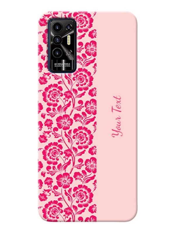 Custom Pova 2 Phone Back Covers: Attractive Floral Pattern Design