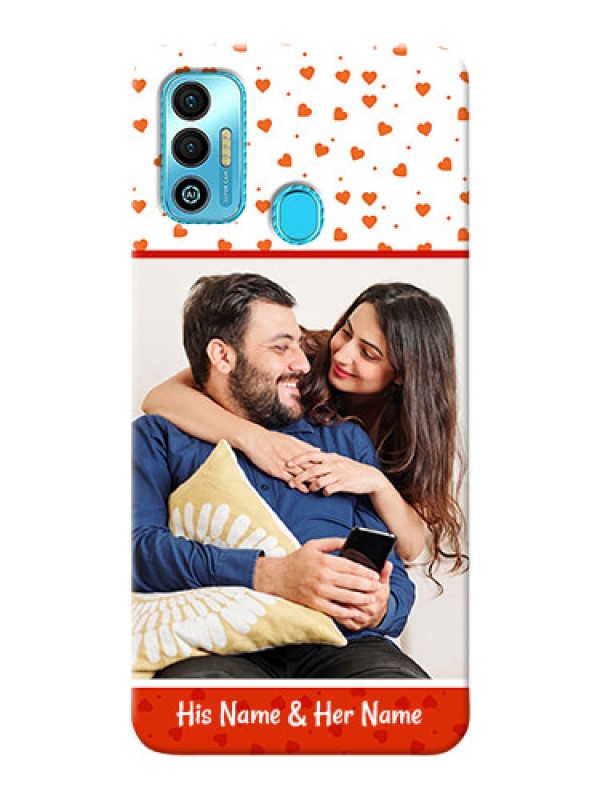 Custom Tecno Spark 7T Phone Back Covers: Orange Love Symbol Design