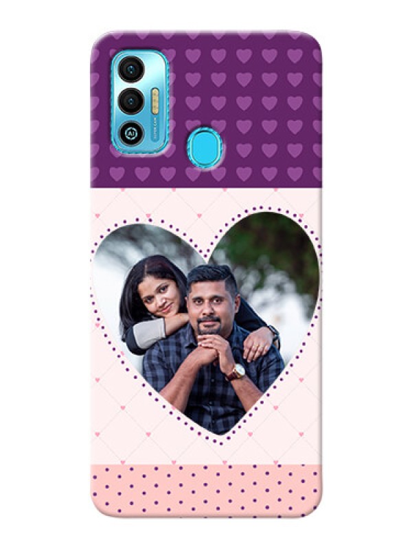 Custom Tecno Spark 7T Mobile Back Covers: Violet Love Dots Design