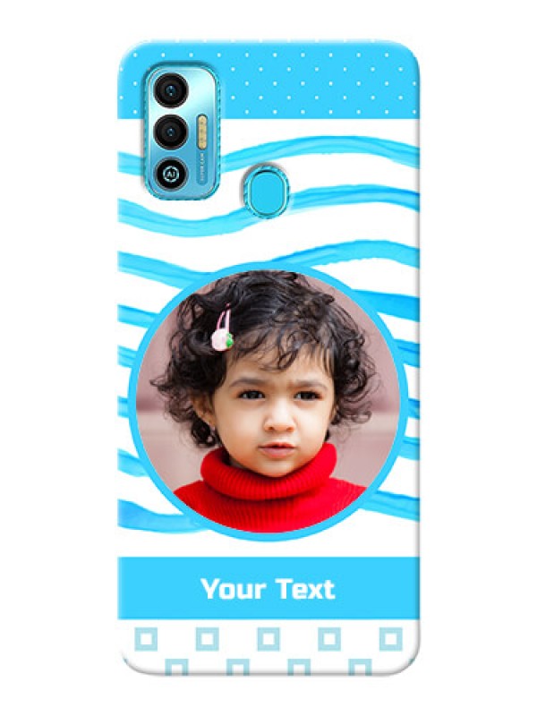 Custom Tecno Spark 7T phone back covers: Simple Blue Case Design
