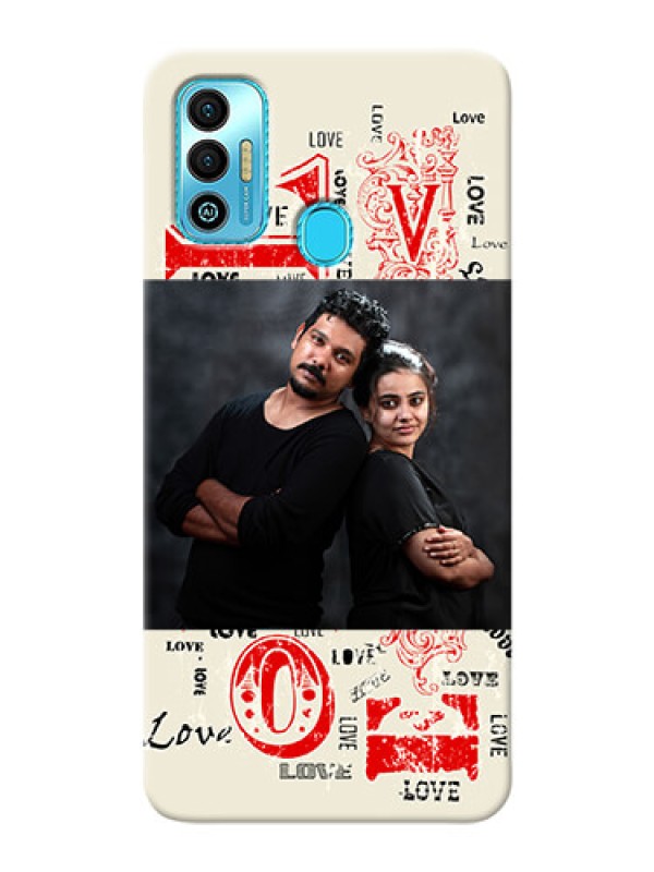 Custom Tecno Spark 7T mobile cases online: Trendy Love Design Case