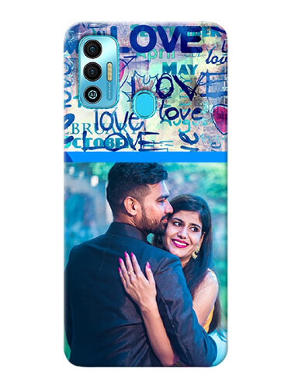 Custom Tecno Spark 7T Mobile Covers Online: Colorful Love Design