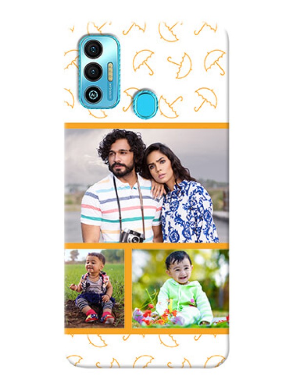 Custom Tecno Spark 7T Personalised Phone Cases: Yellow Pattern Design