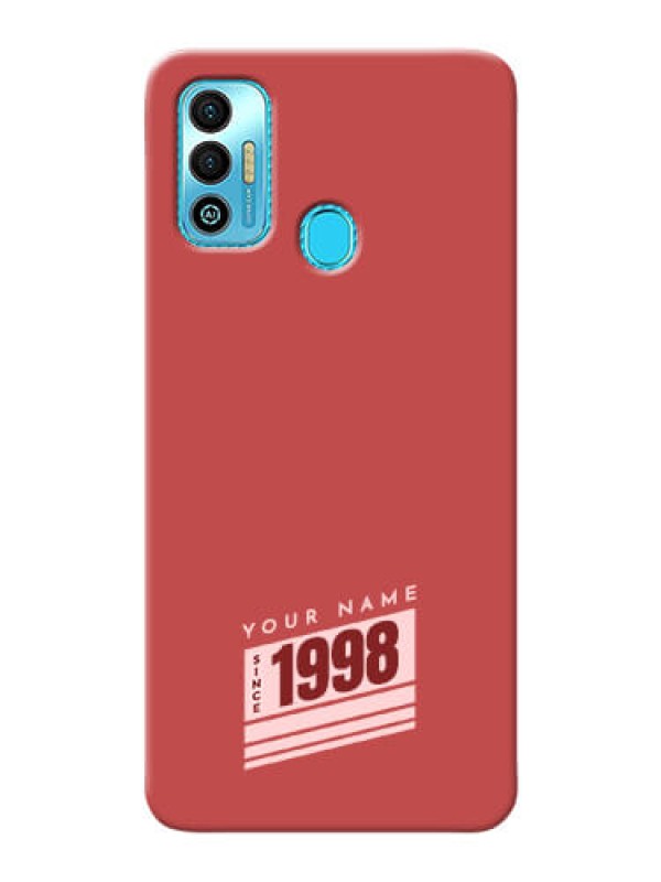 Custom Spark 7T Phone Back Covers: Red custom year of birth Design