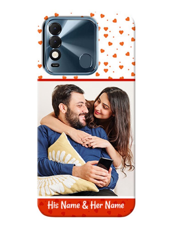 Custom Tecno Spark 8 Phone Back Covers: Orange Love Symbol Design