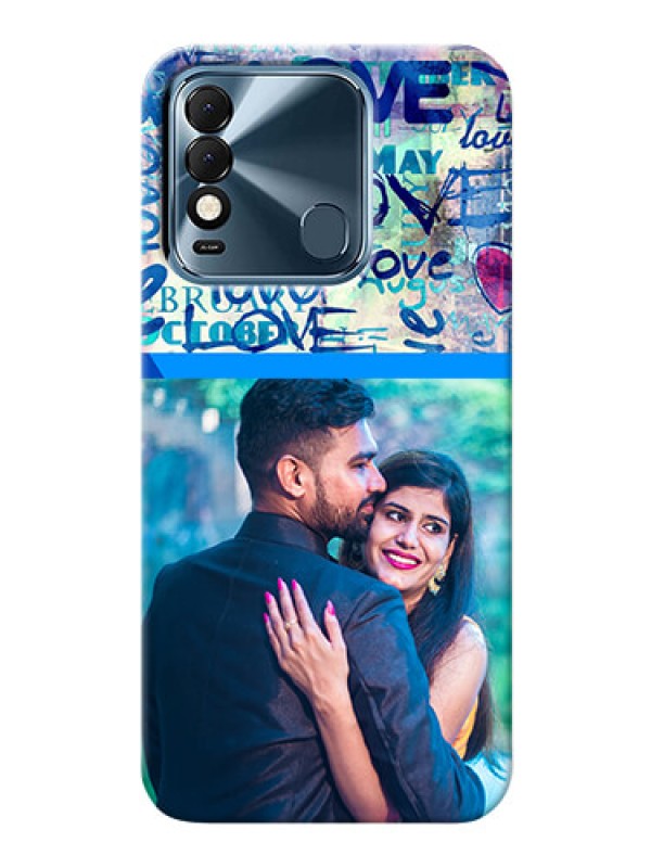 Custom Tecno Spark 8 Mobile Covers Online: Colorful Love Design