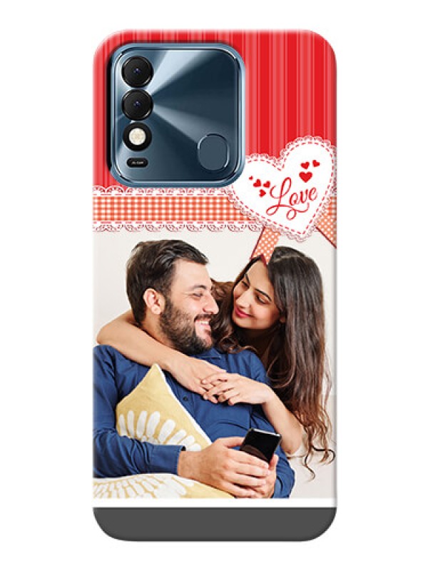 Custom Tecno Spark 8 phone cases online: Red Love Pattern Design