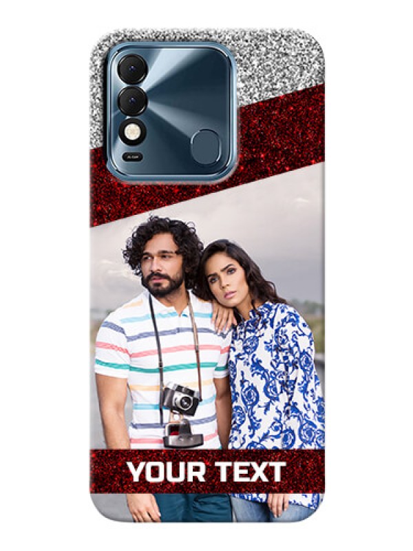 Custom Tecno Spark 8 Mobile Cases: Image Holder with Glitter Strip Design