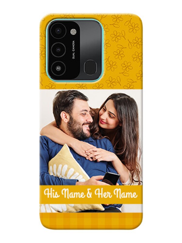 Custom Tecno Spark 8C mobile phone covers: Yellow Floral Design