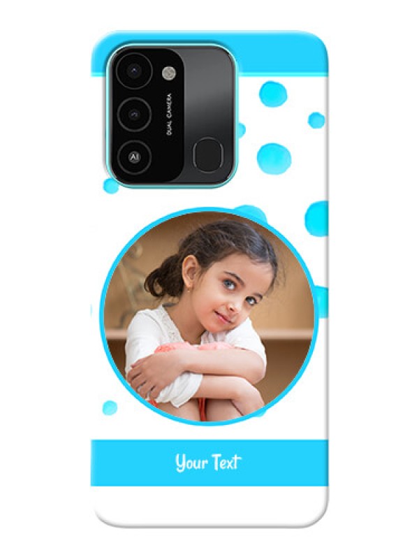 Custom Tecno Spark 8C Custom Phone Covers: Blue Bubbles Pattern Design