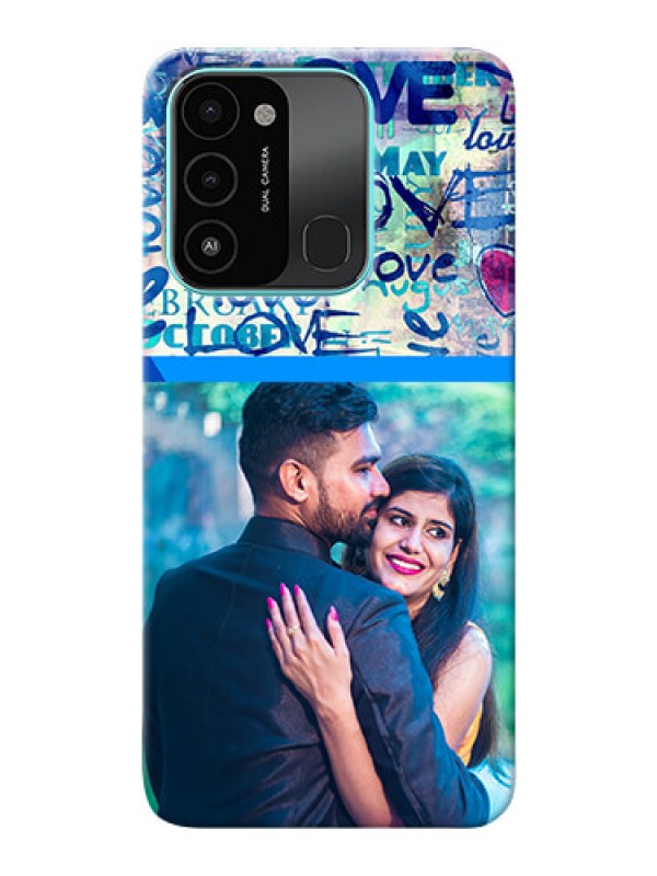 Custom Tecno Spark 8C Mobile Covers Online: Colorful Love Design