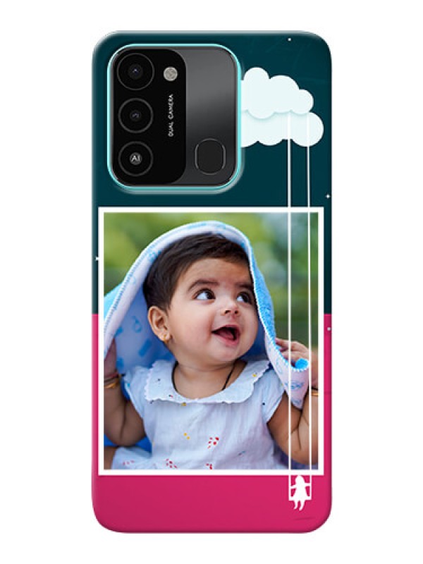 Custom Tecno Spark 8C custom phone covers: Cute Girl with Cloud Design
