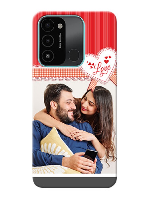 Custom Tecno Spark 8C phone cases online: Red Love Pattern Design