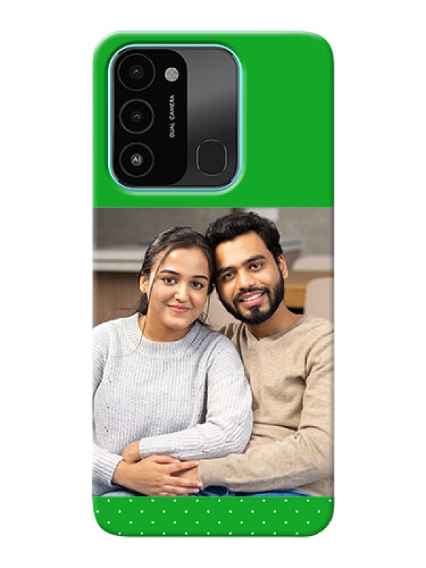 Custom Tecno Spark 8C Personalised mobile covers: Green Pattern Design