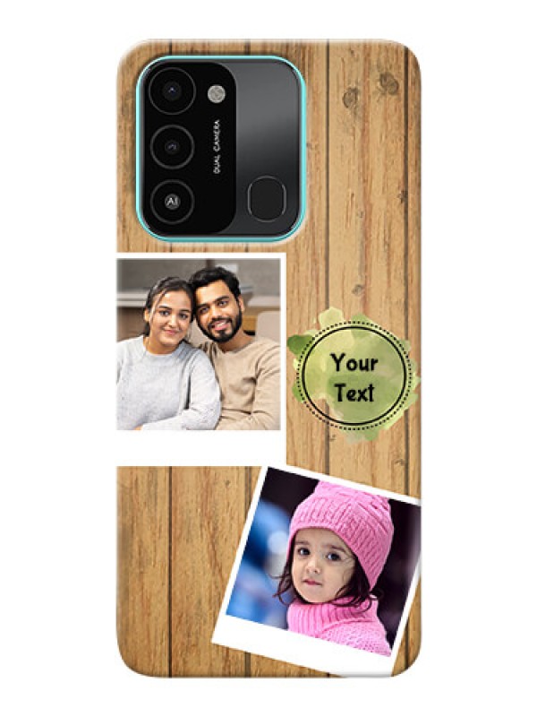 Custom Tecno Spark 8C Custom Mobile Phone Covers: Wooden Texture Design