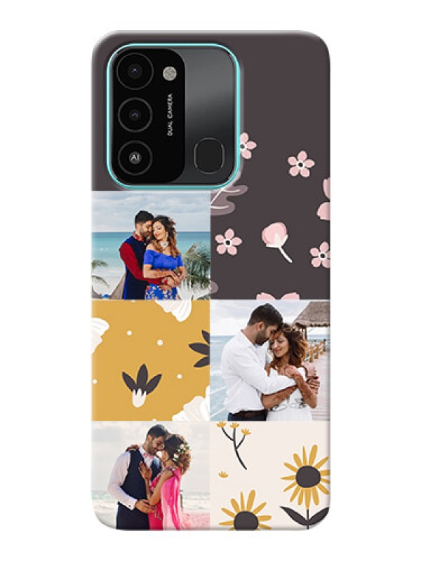 Custom Tecno Spark 8C phone cases online: 3 Images with Floral Design