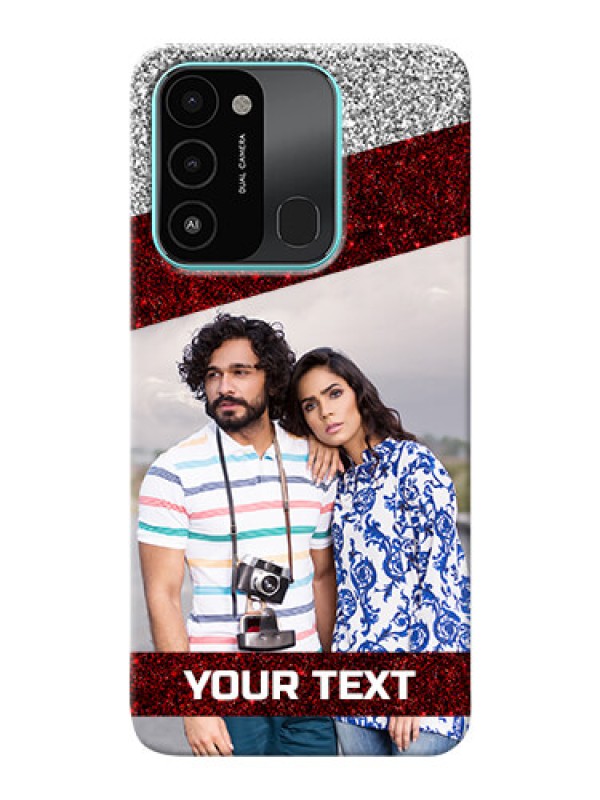 Custom Tecno Spark 8C Mobile Cases: Image Holder with Glitter Strip Design