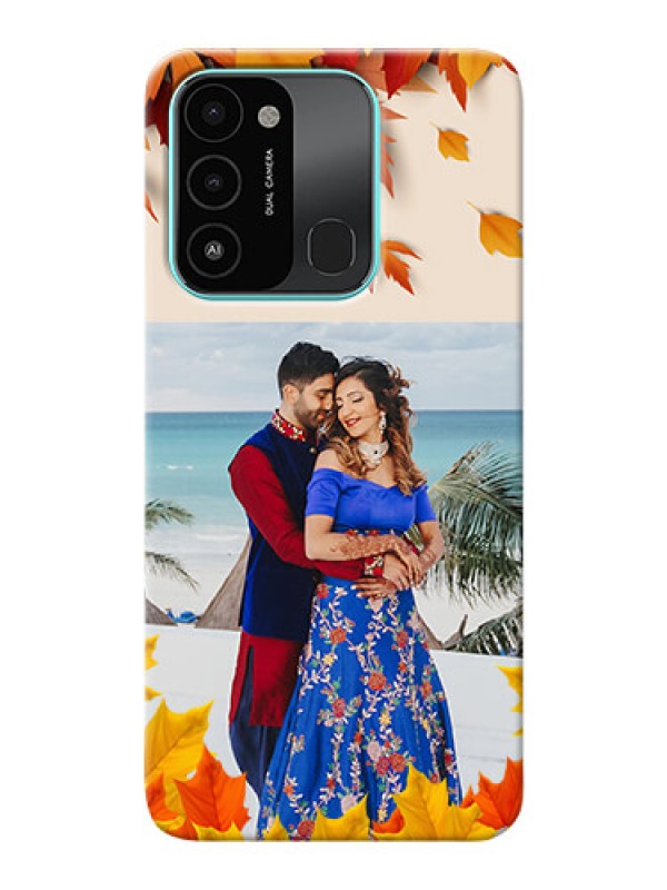 Custom Tecno Spark 8C Mobile Phone Cases: Autumn Maple Leaves Design