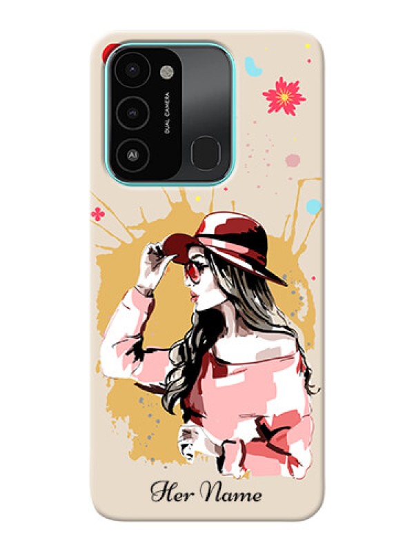 Custom Spark 8C Back Covers: Women with pink hat Design