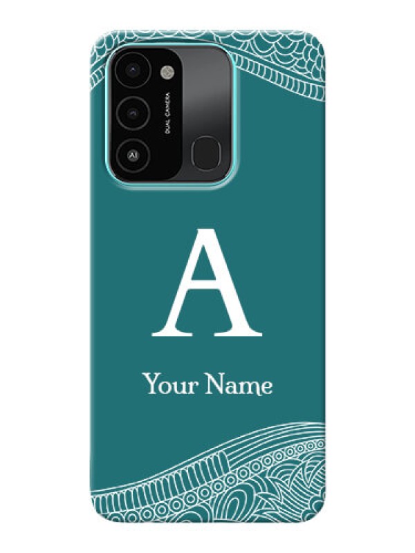 Custom Spark 8C Mobile Back Covers: line art pattern with custom name Design