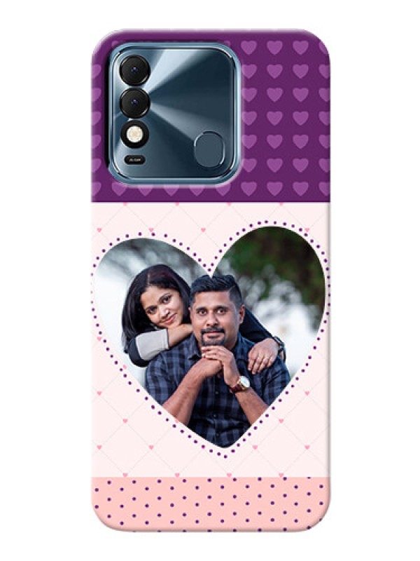 Custom Tecno Spark 8T Mobile Back Covers: Violet Love Dots Design