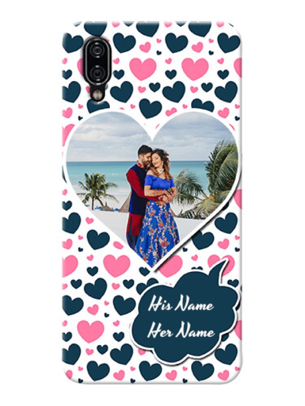 Custom Vivo Nex Mobile Covers Online: Pink & Blue Heart Design