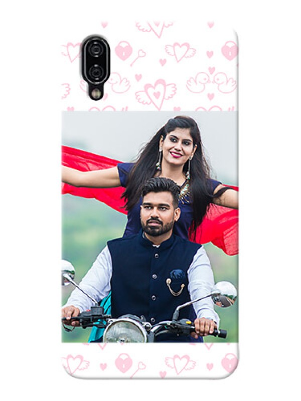 Custom Vivo Nex personalized phone covers: Pink Flying Heart Design