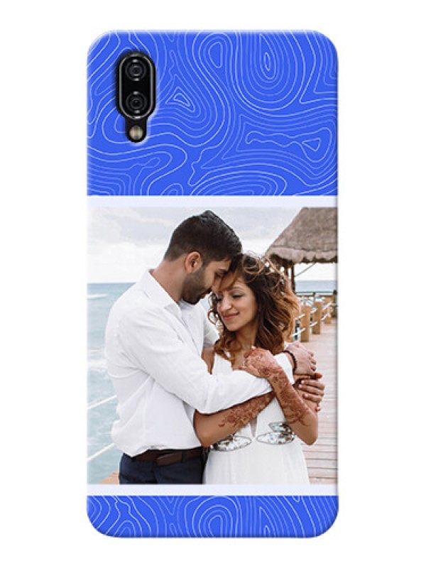 Custom Vivo Nex Mobile Back Covers: Curved line art with blue and white Design