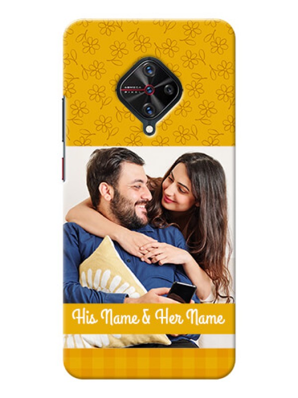Custom Vivo S1 Pro mobile phone covers: Yellow Floral Design