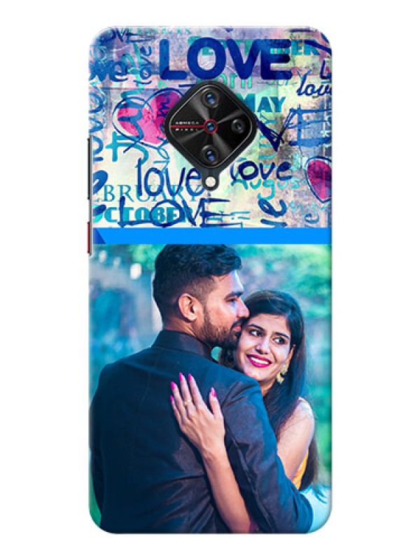 Custom Vivo S1 Pro Mobile Covers Online: Colorful Love Design