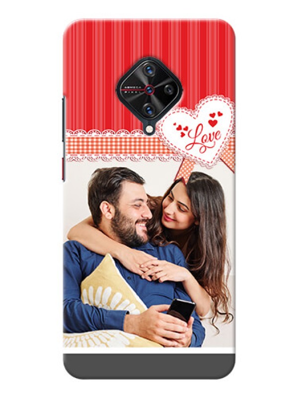 Custom Vivo S1 Pro phone cases online: Red Love Pattern Design