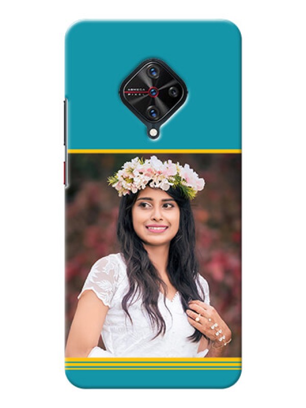 Custom Vivo S1 Pro personalized phone covers: Yellow & Blue Design 